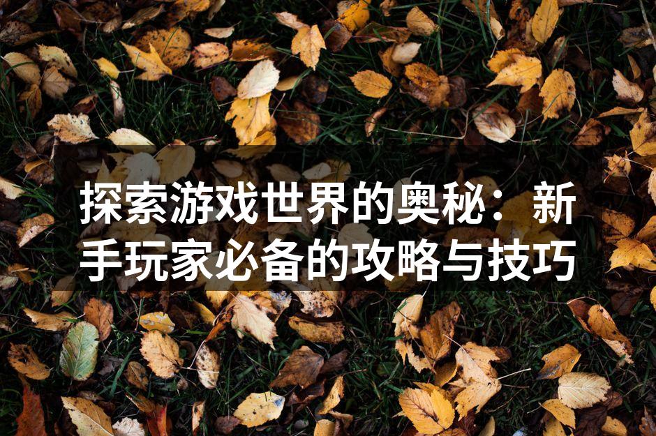探索游戏世界的奥秘：新手玩家必备的攻略与技巧